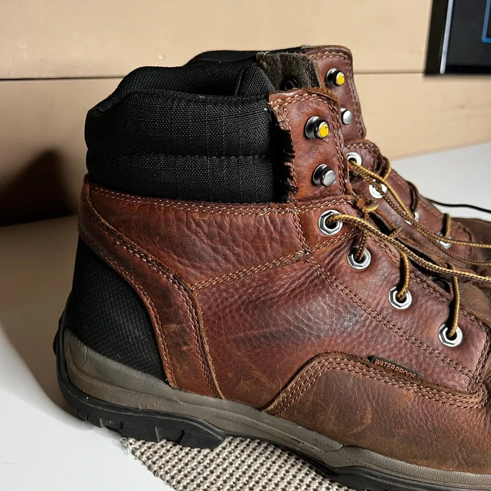 Carhartt Mens CME6355 Waterproof Composite Toe Work Boots Leather Size 12 M